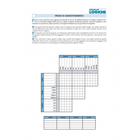 Griglia Logica PROVE DI ADDESTRAMENTO